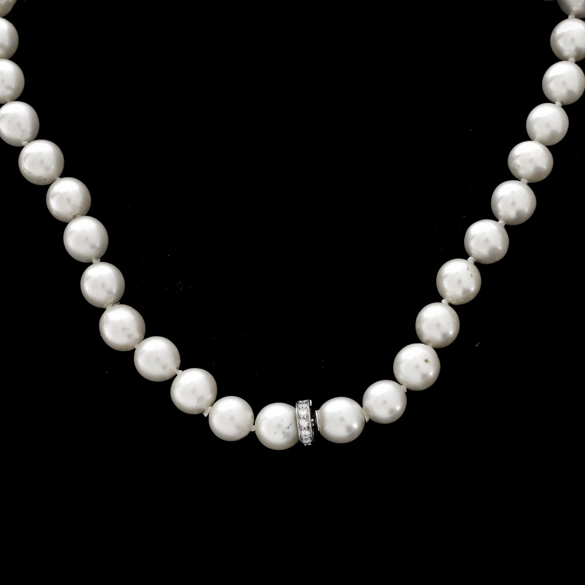 32" 8.5-9mm Pearl and Diamond Necklace