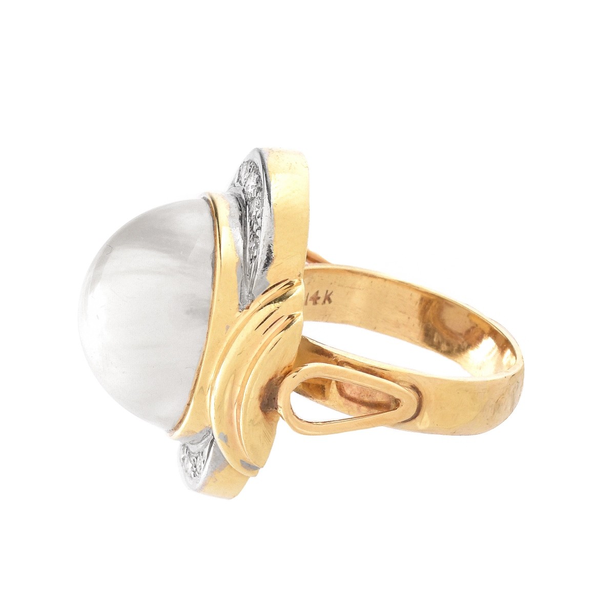 Pearl, Diamond and 14K Ring