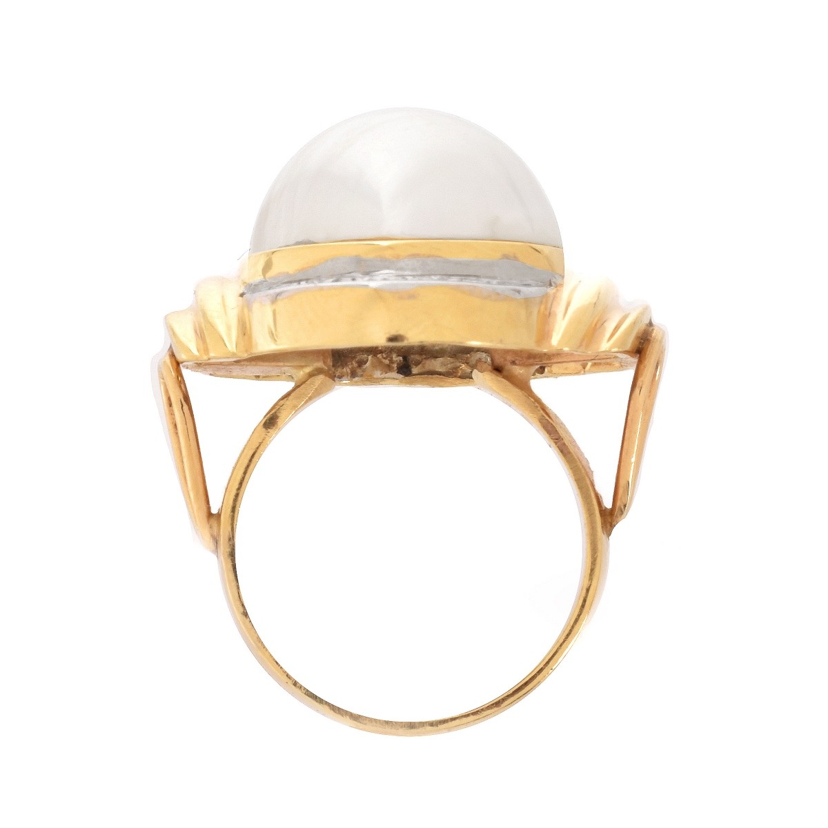 Pearl, Diamond and 14K Ring