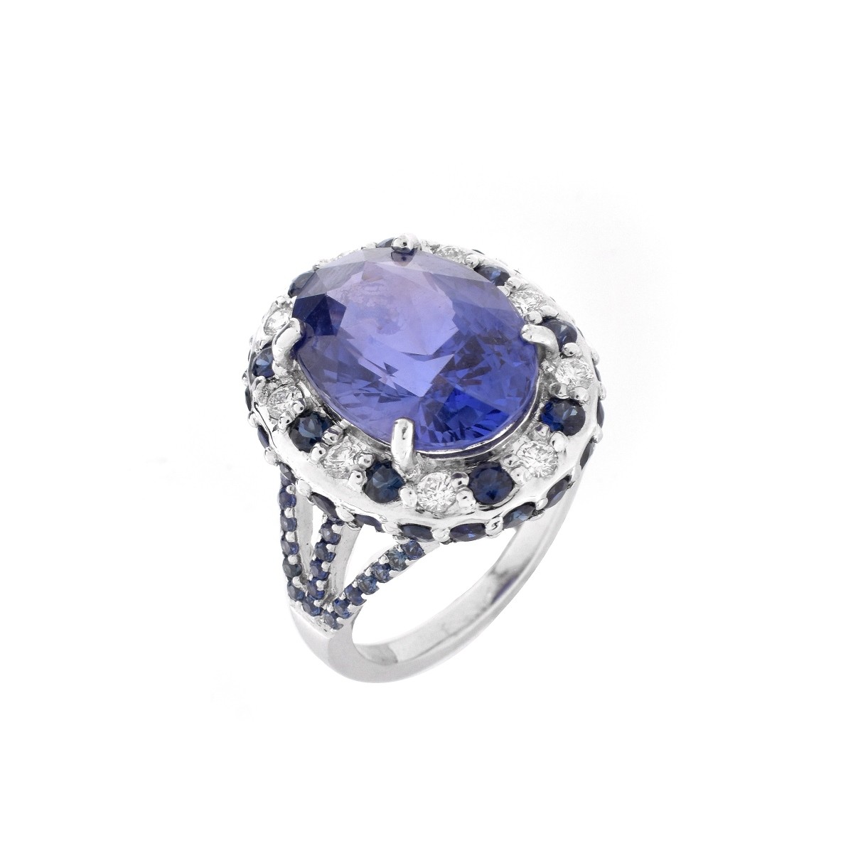 GIA Ceylon Sapphire and 18K Ring