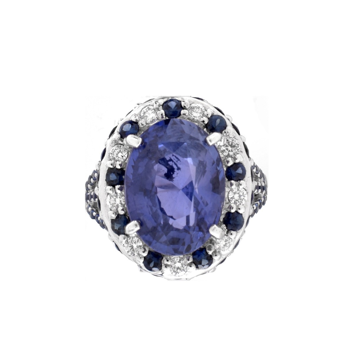 GIA Ceylon Sapphire and 18K Ring