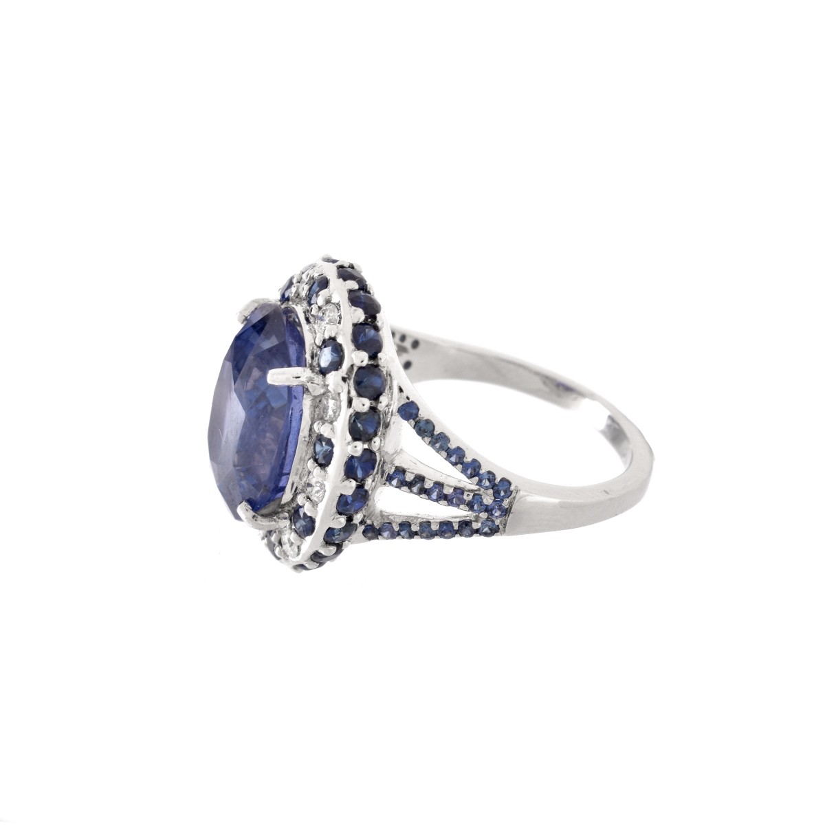 GIA Ceylon Sapphire and 18K Ring