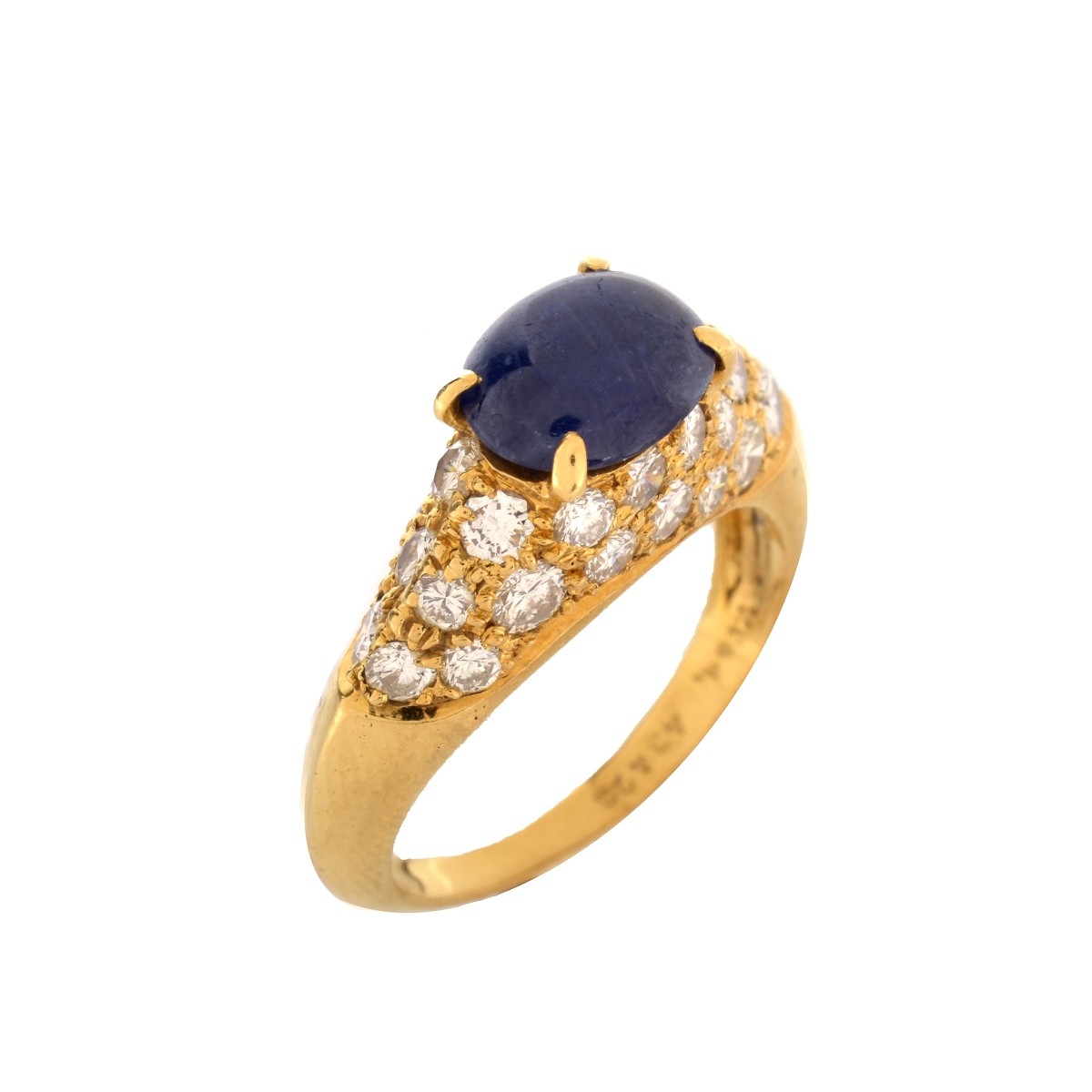 GIA Sapphire, Diamond and 18K Ring