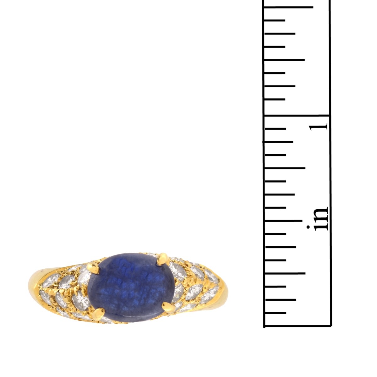 GIA Sapphire, Diamond and 18K Ring