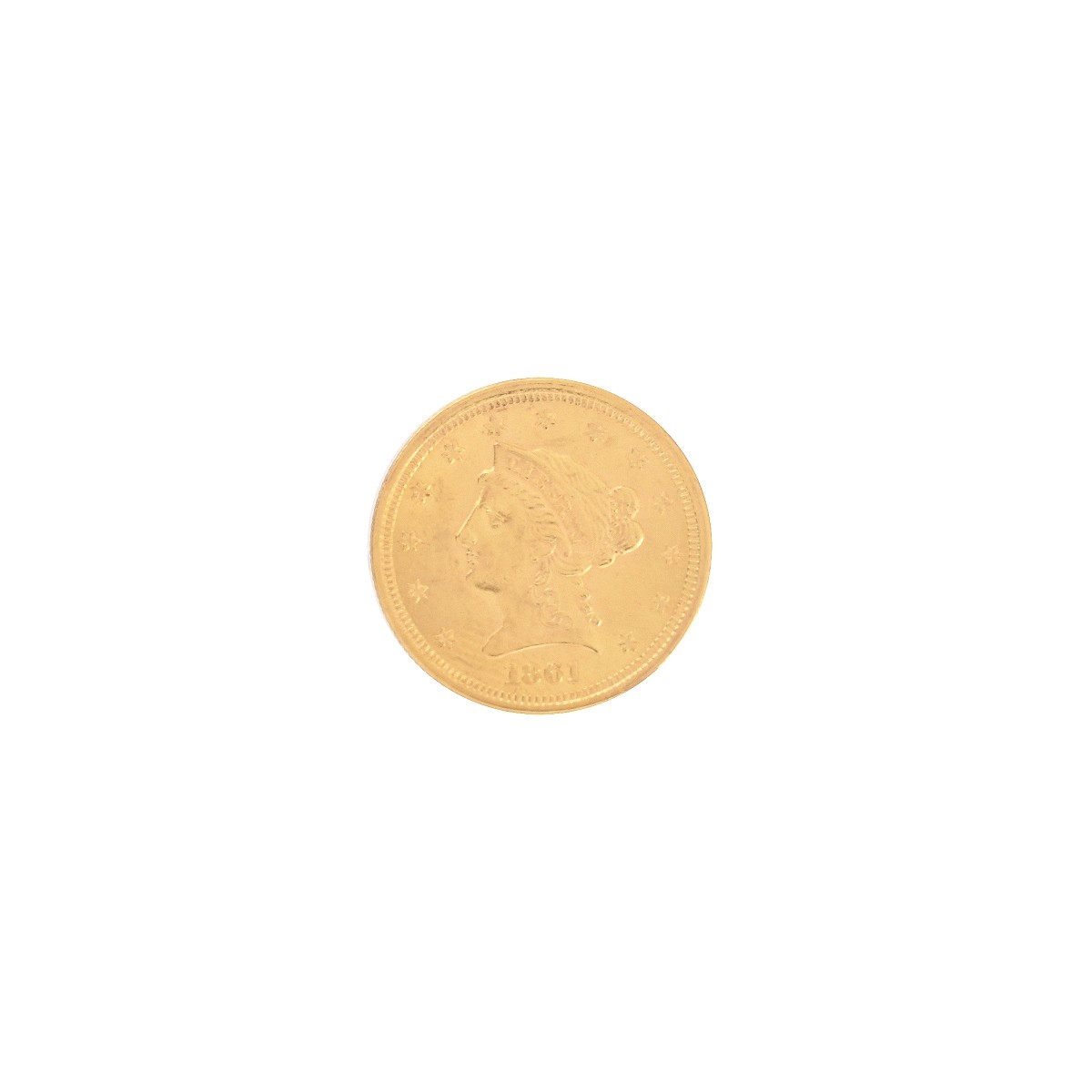 1861 US Gold Liberty Head/Civil War $2.50