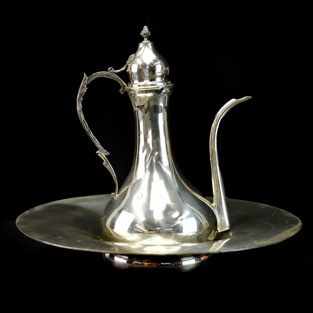 Suleyman 900 Silver Turkish Ewer and Wash Basin.