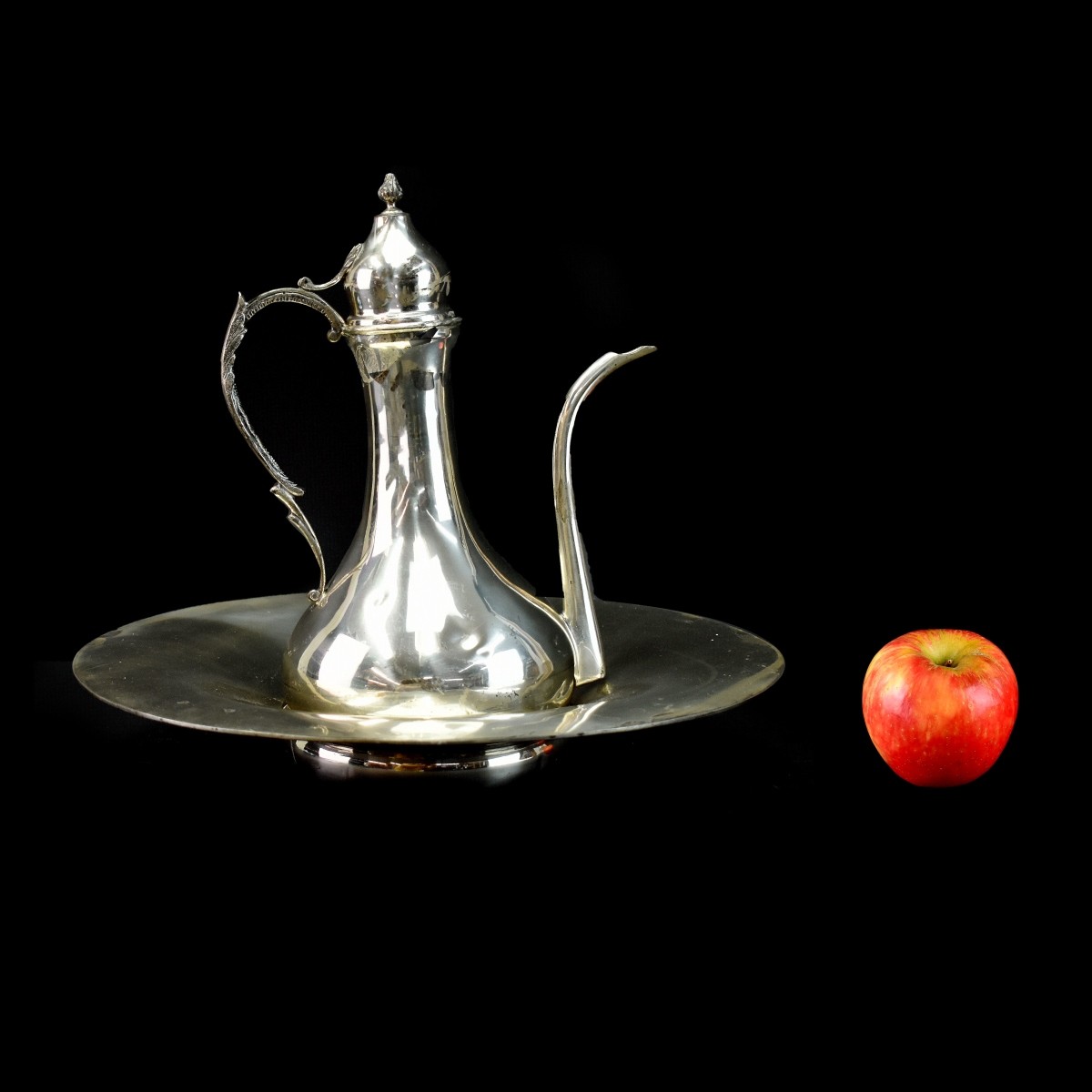 Suleyman 900 Silver Turkish Ewer and Wash Basin.