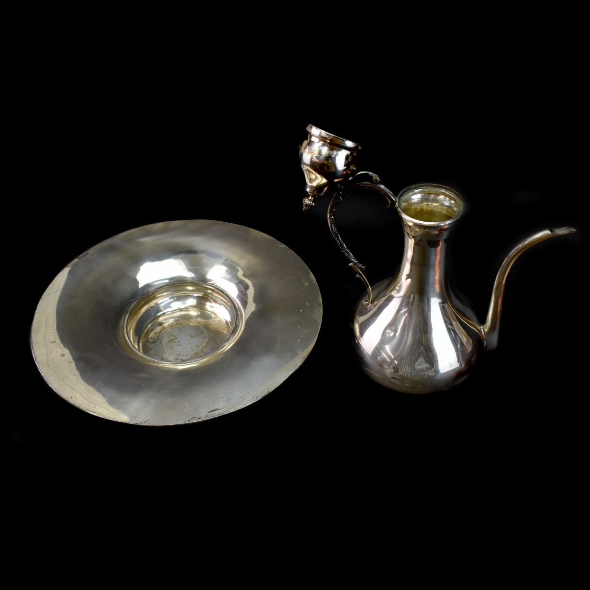 Suleyman 900 Silver Turkish Ewer and Wash Basin.