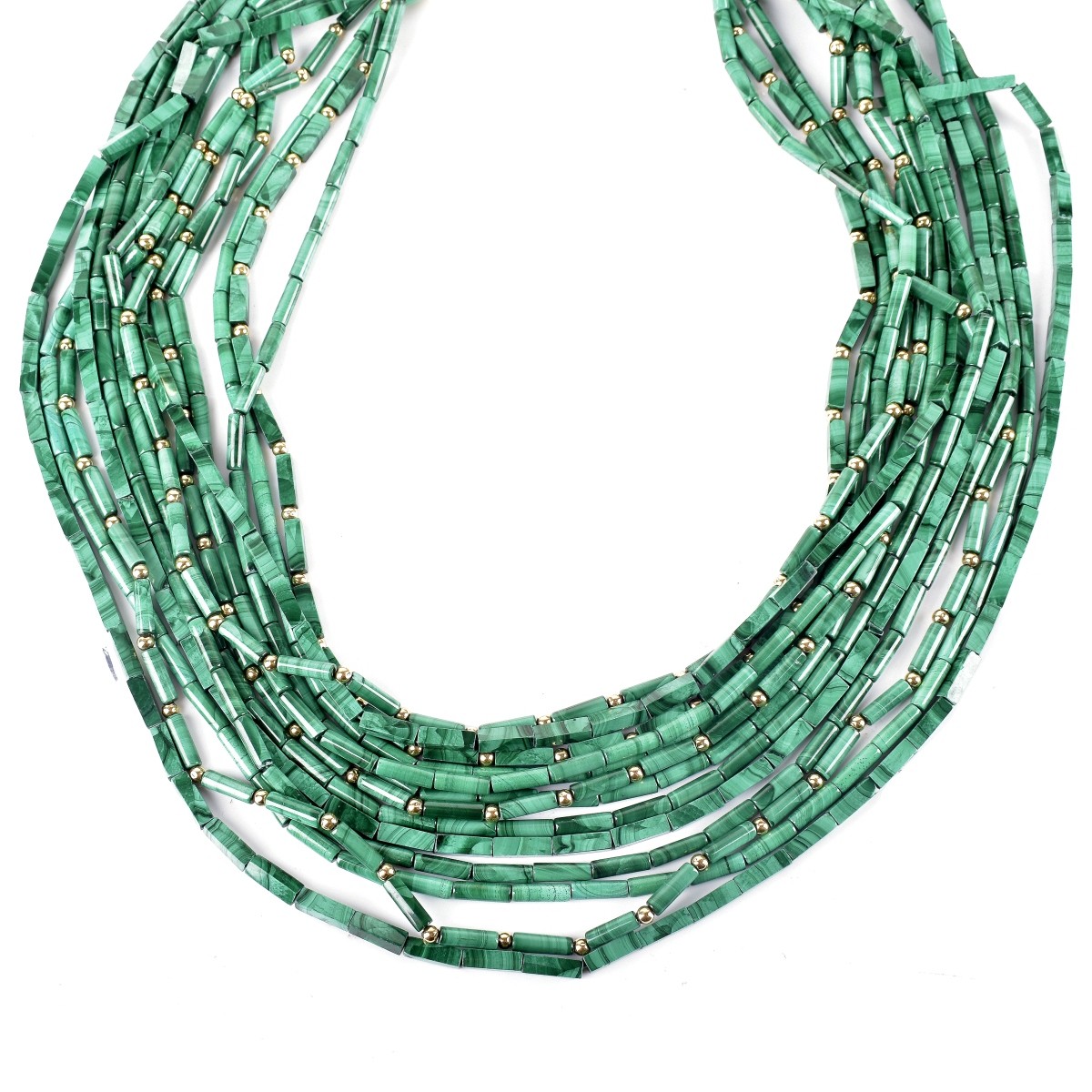 Malachite, Sapphire and 18K Necklace