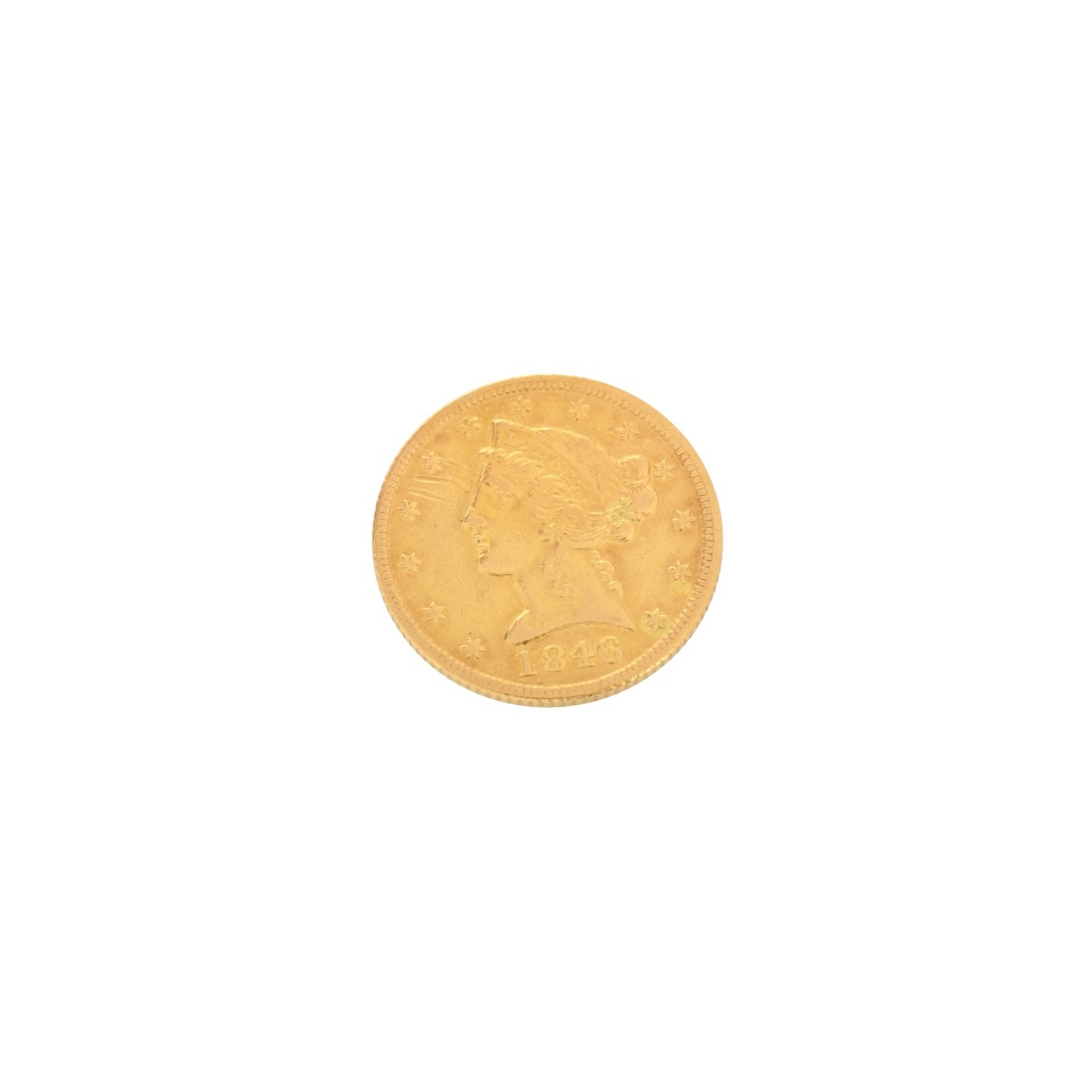 1846 US Gold Liberty Head $2.50