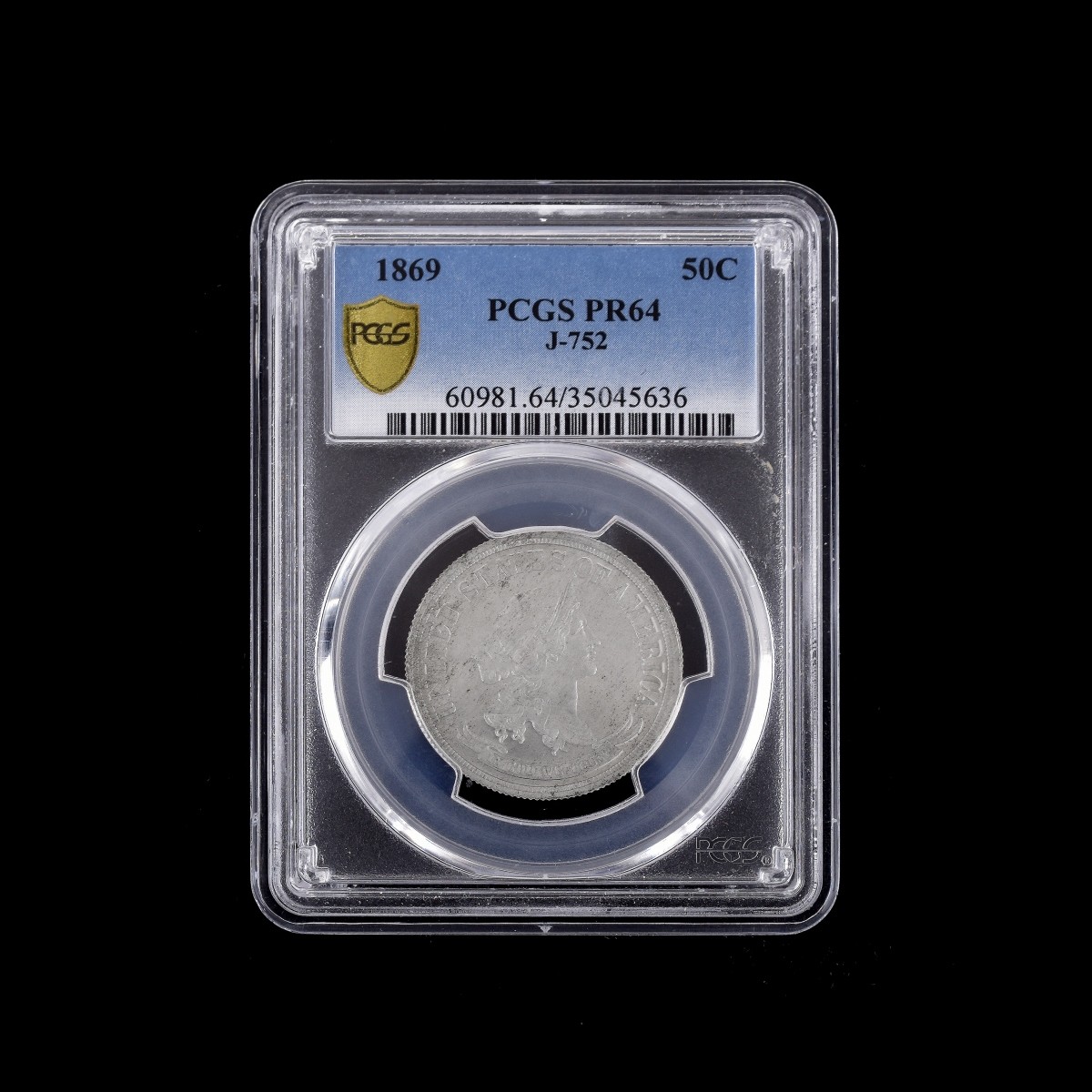 1869 US Standard Silver Half Dollar