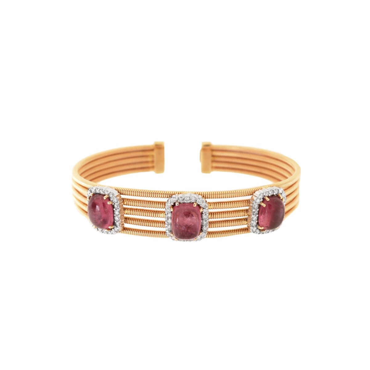 Tourmaline, Diamond and 18K Bangle