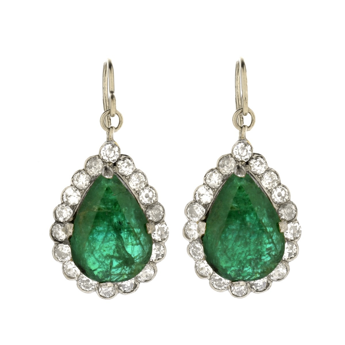 GIA Emerald and Diamond Earrings