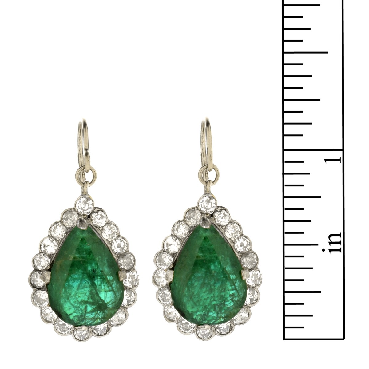 GIA Emerald and Diamond Earrings