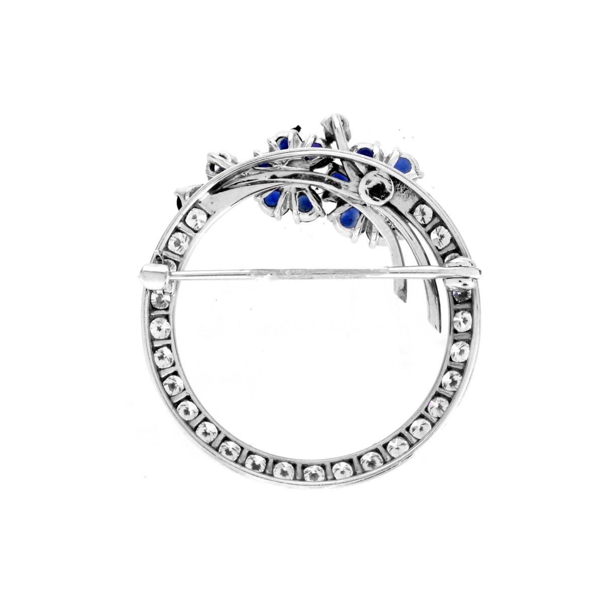 Diamond, Sapphire and 18K Brooch