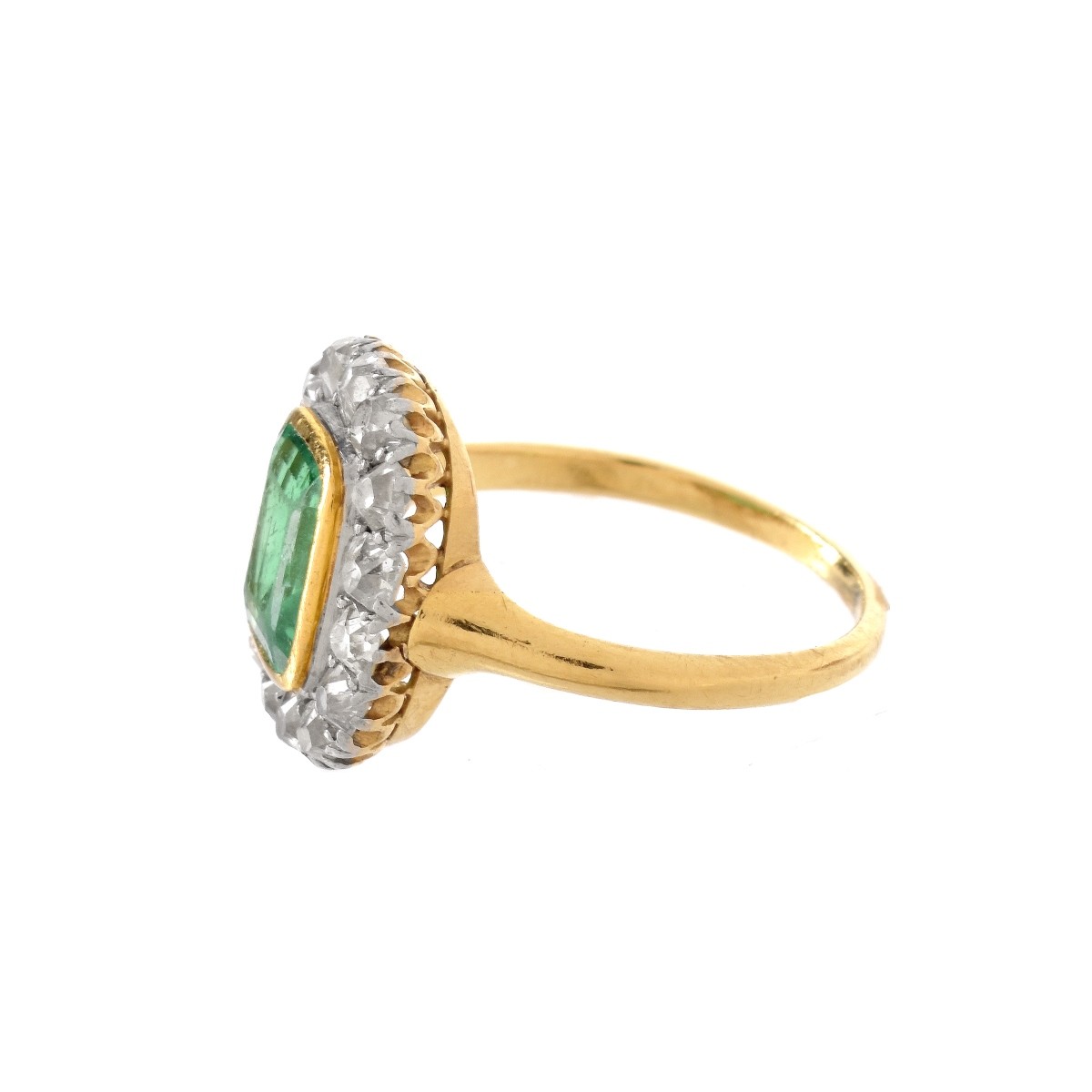 GIA Emerald, Diamond and 18K Ring