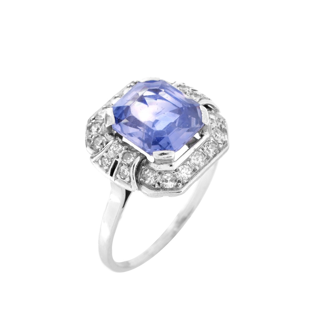 GIA Sapphire, Diamond and 14K Ring