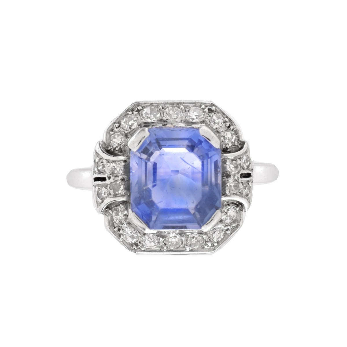 GIA Sapphire, Diamond and 14K Ring