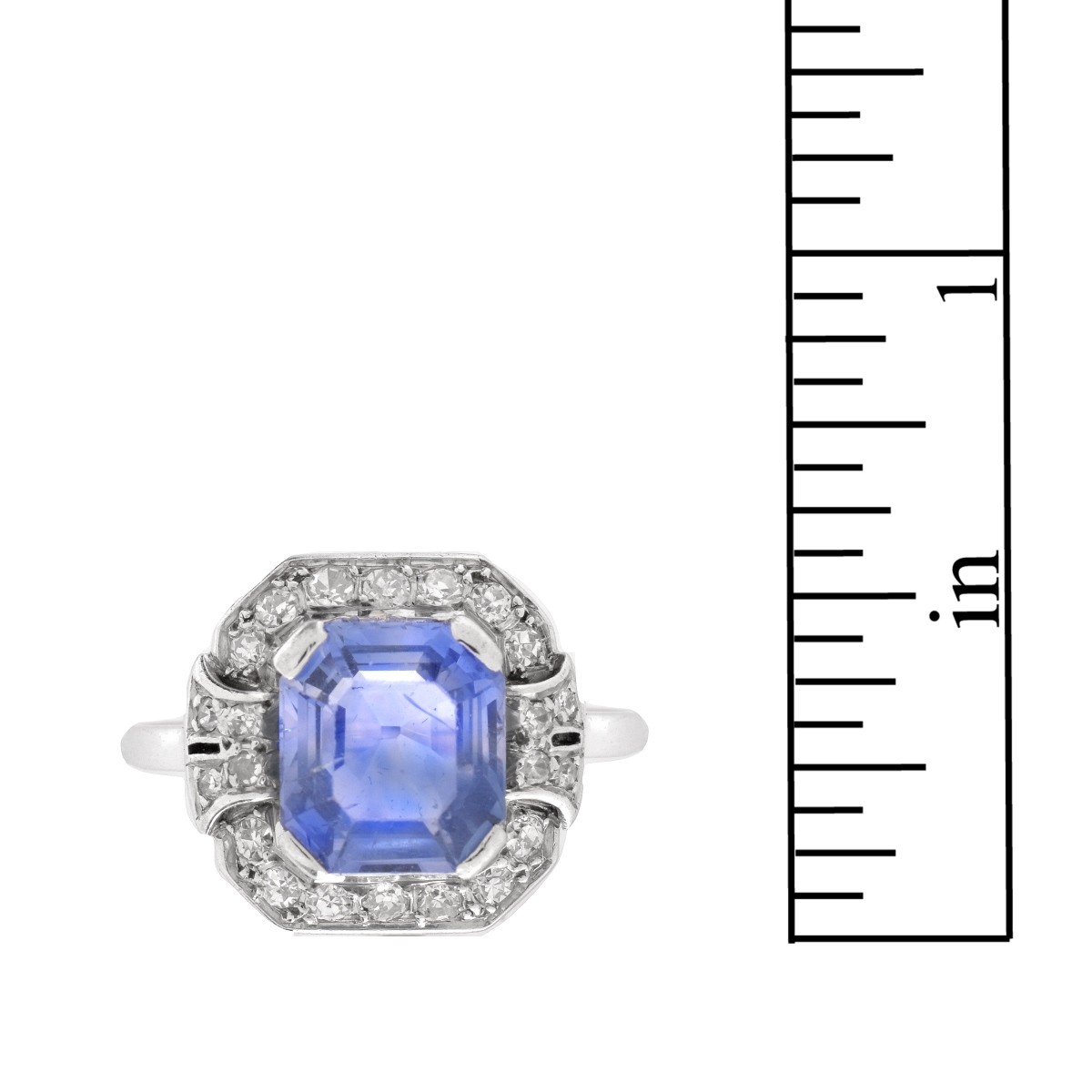 GIA Sapphire, Diamond and 14K Ring