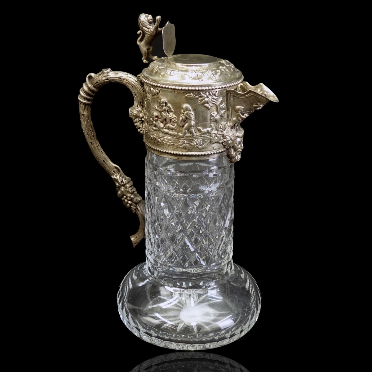 Topazio Crystal and Sterling Claret Jug