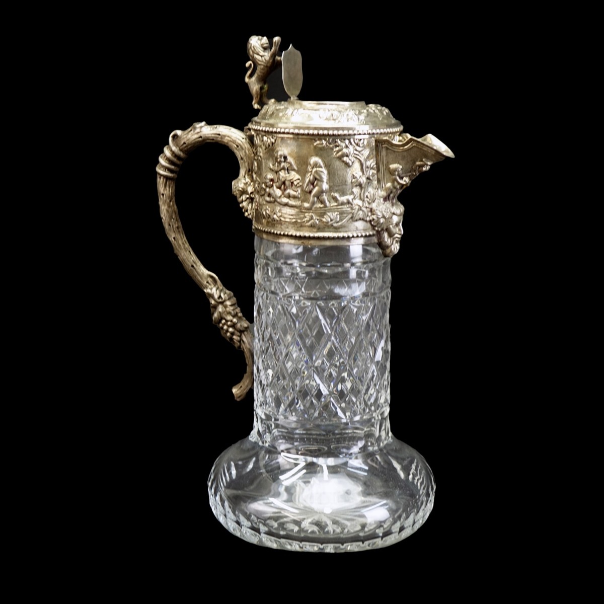 Topazio Crystal and Sterling Claret Jug