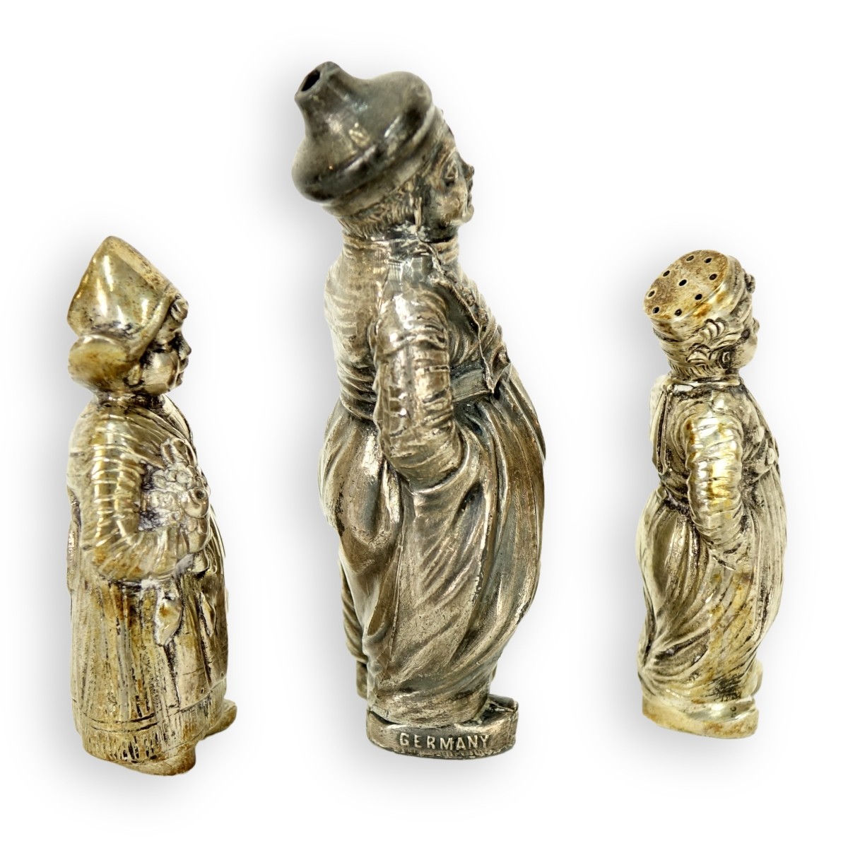 3 German Silver Dutch Figurines