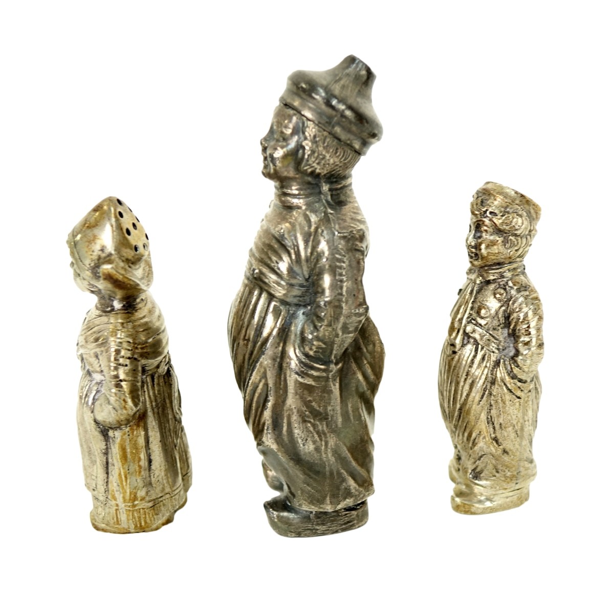3 German Silver Dutch Figurines