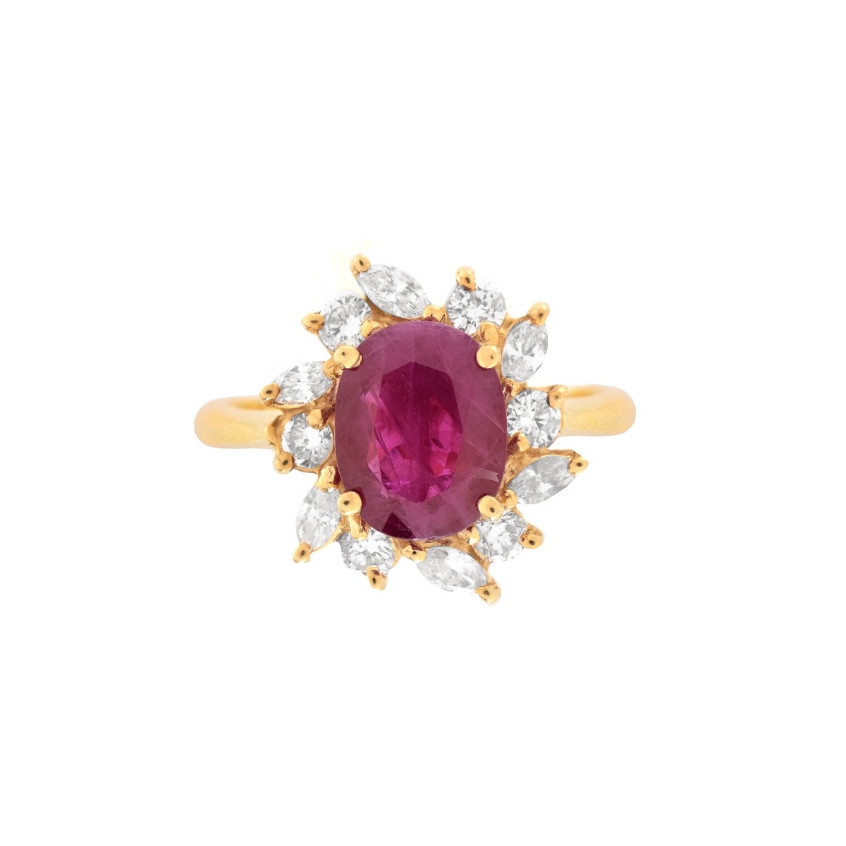 GIA Burma Ruby, Diamond and 14K Ring