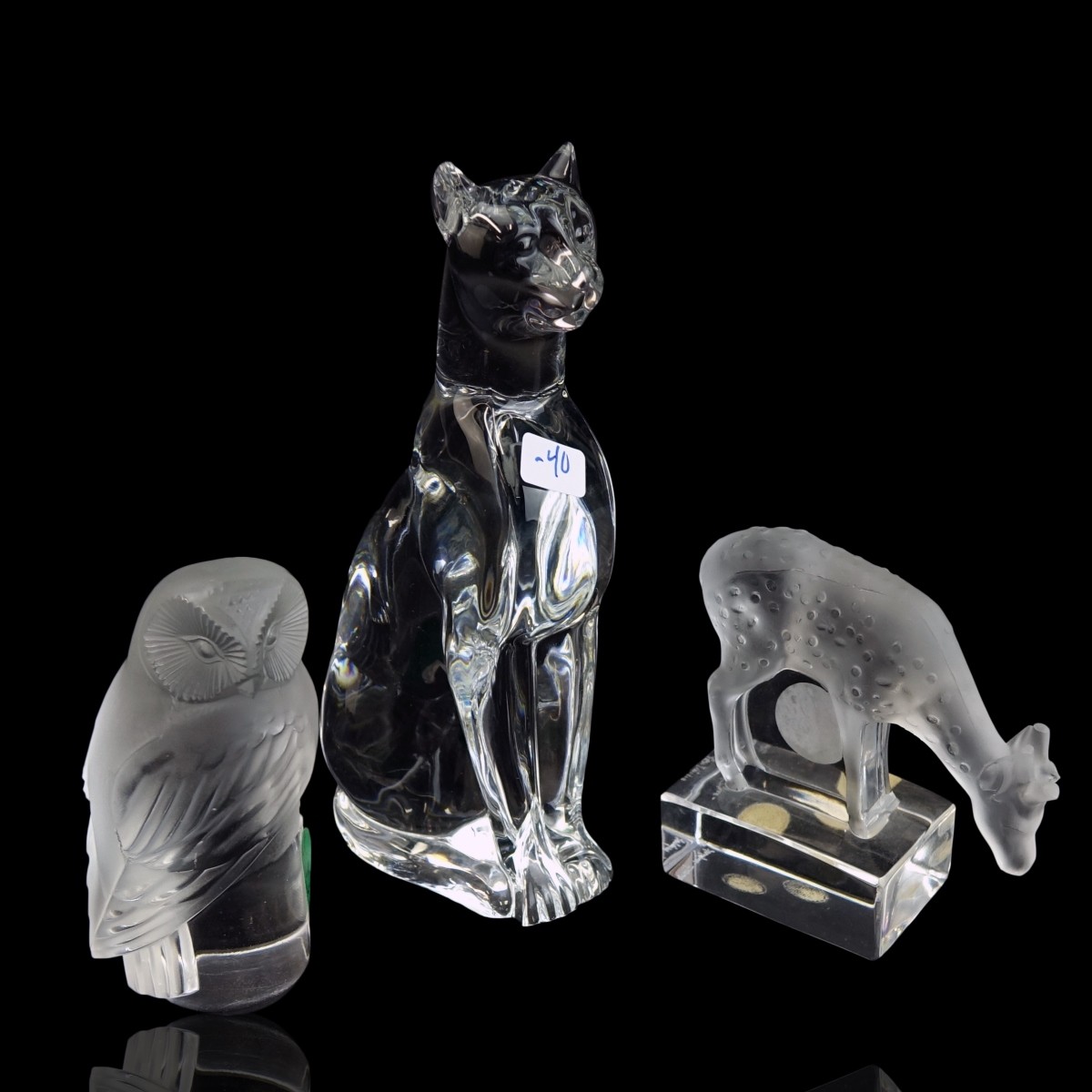 Three (3) Vintage Crystal Figurines