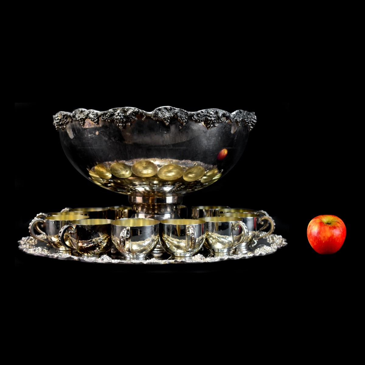 Silver Plate Punch Bowl Set