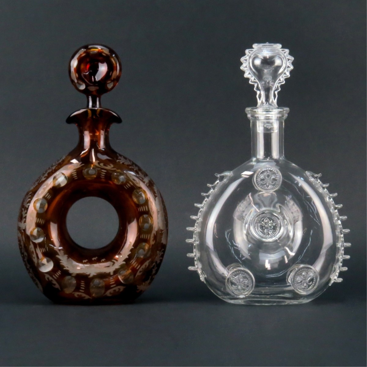 2 Crystal Baccarat and Egermann Decanters