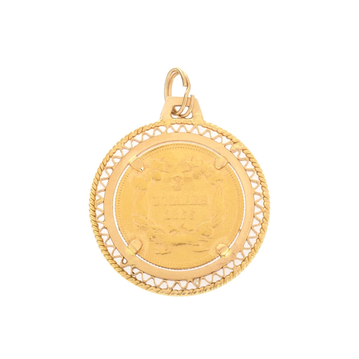 1855 US Gold Three Dollar Coin