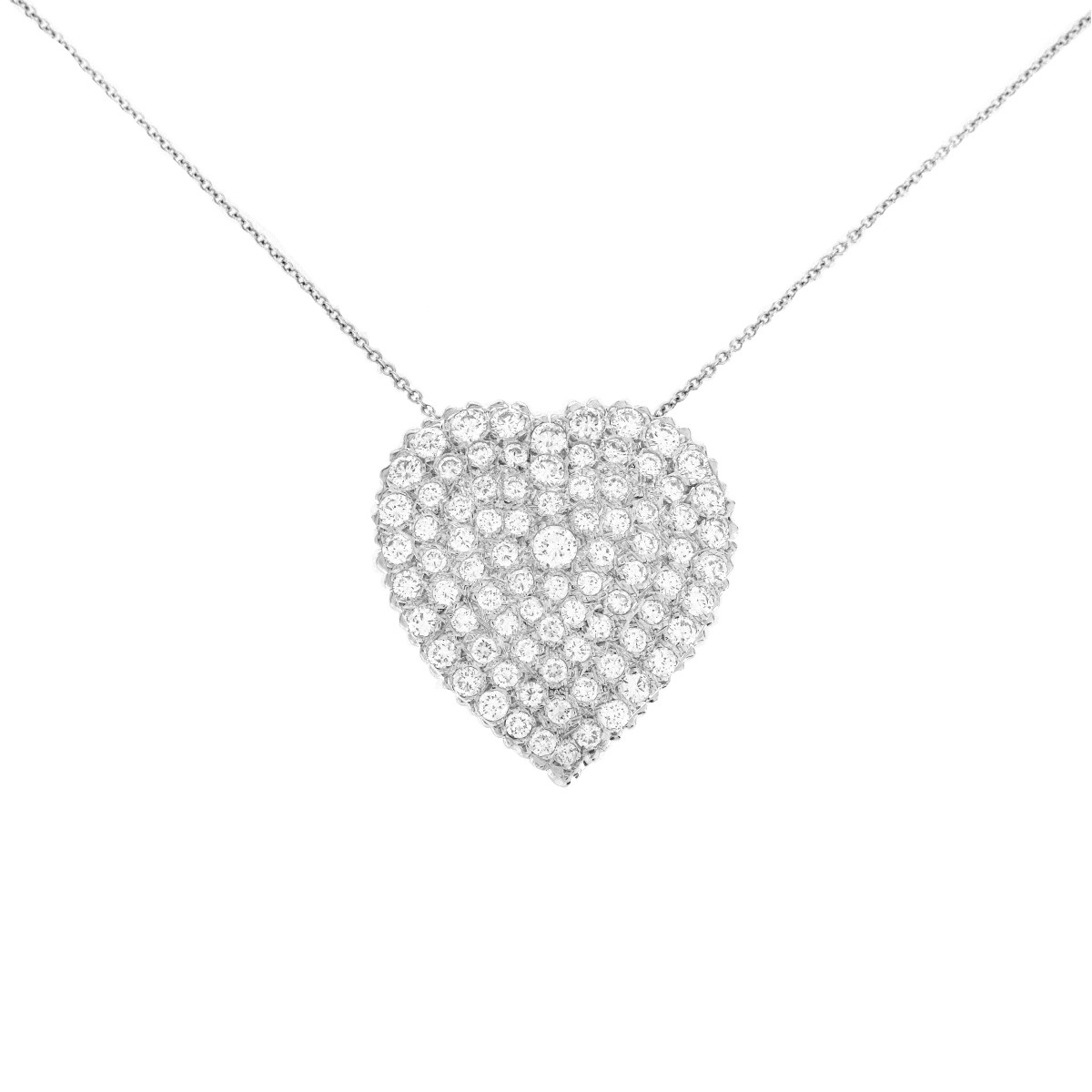 Diamond and 14K Heart Pendant Necklace