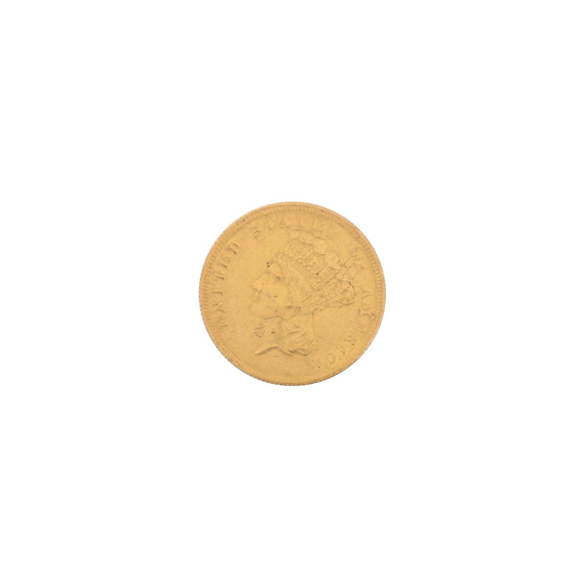 1874 US Gold Three Dollar Coin