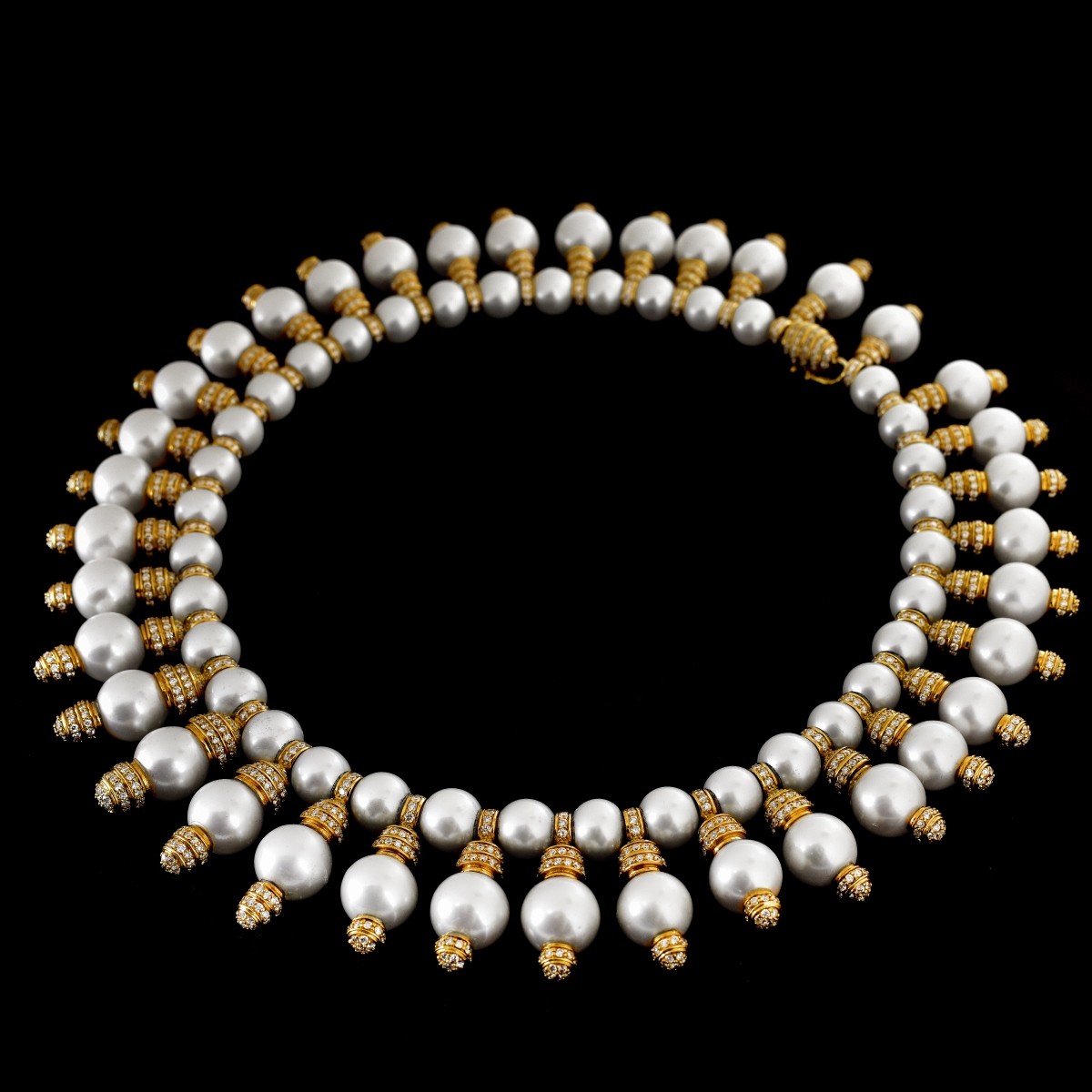 Vintage Diamond, Pearl and 18K Necklace