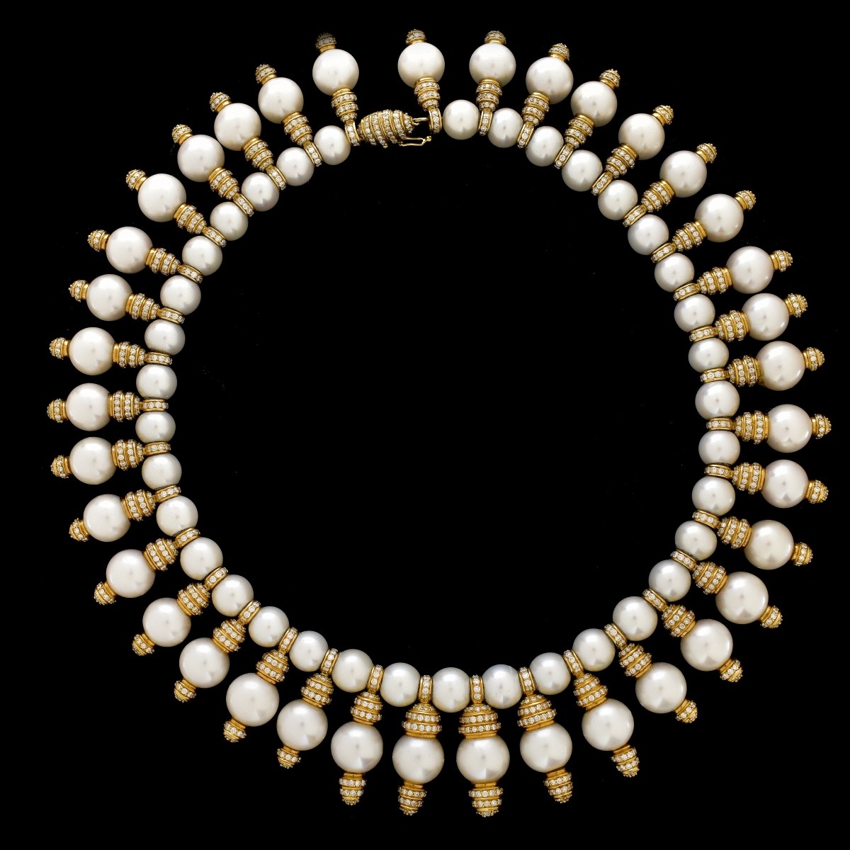 Vintage Diamond, Pearl and 18K Necklace