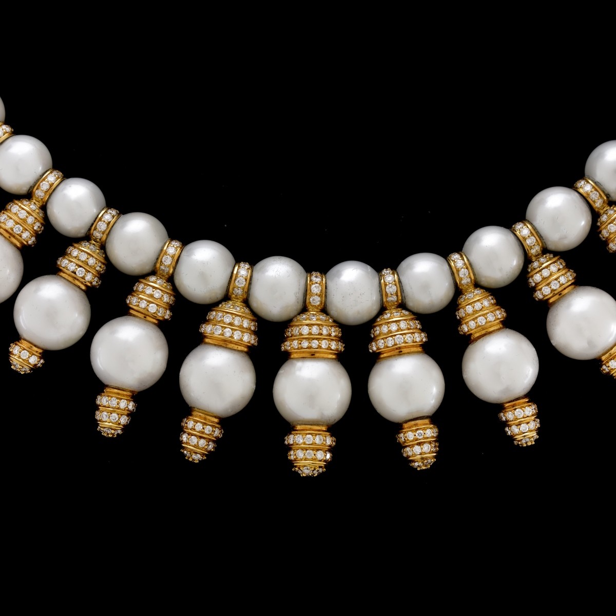 Vintage Diamond, Pearl and 18K Necklace