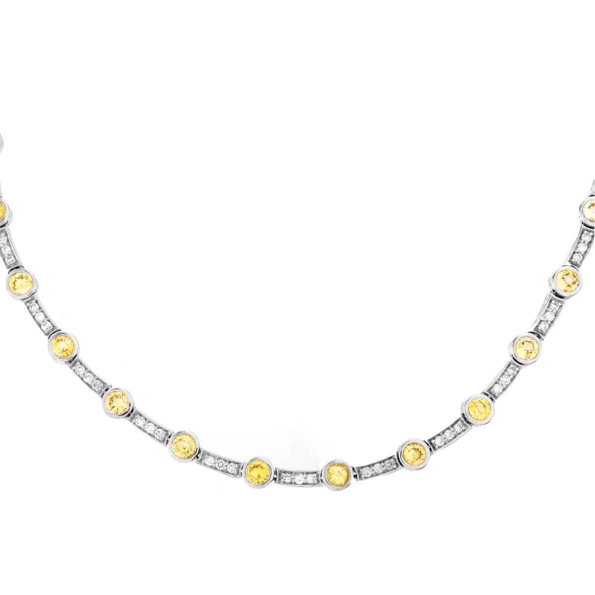 Diamond, Sapphire and 18K Necklace