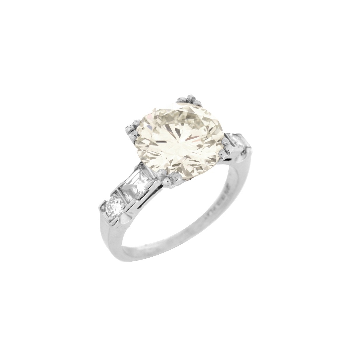 4.38 Carat Diamond and Platinum Ring