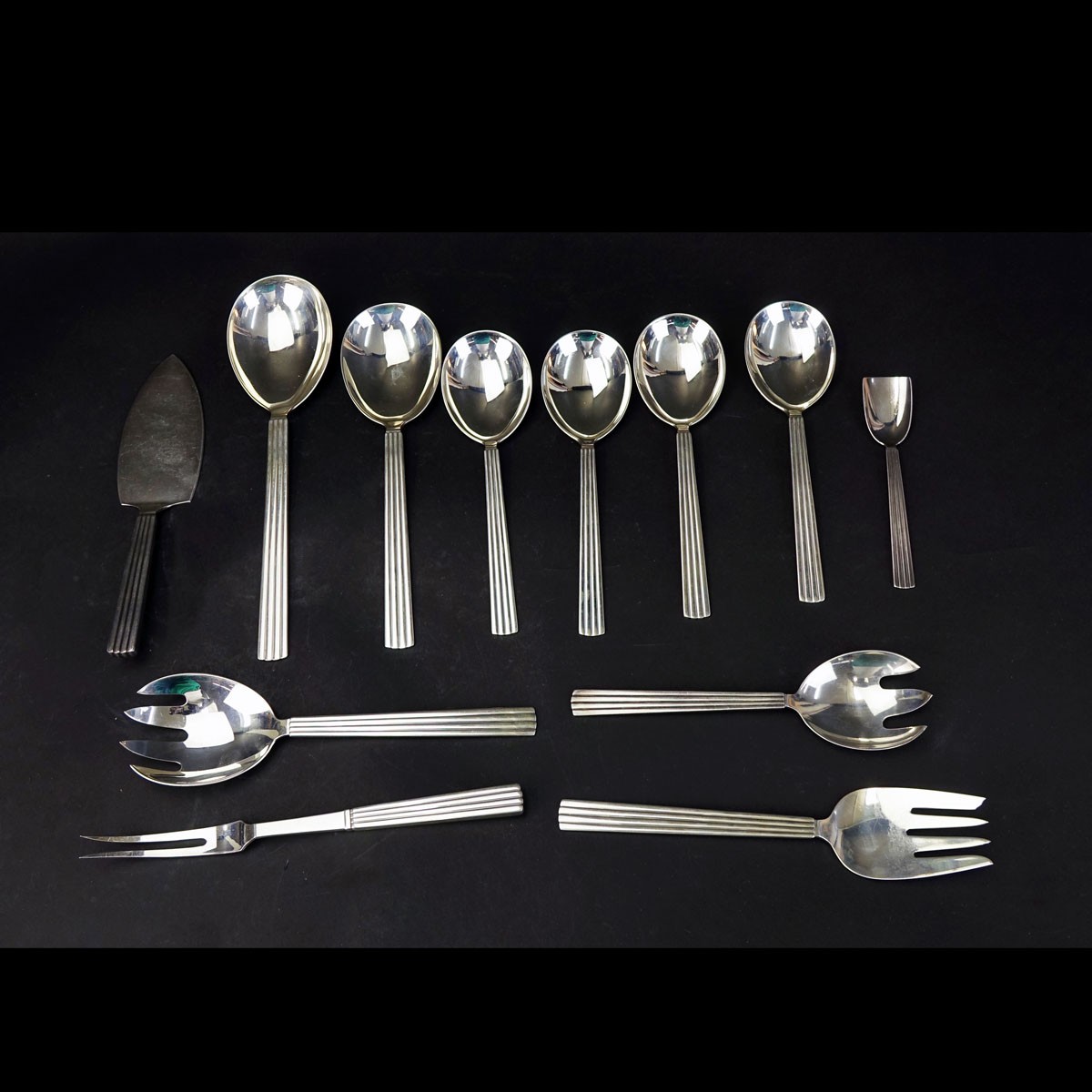 12 Georg Jensen Bernadotte Sterling Serving Pcs