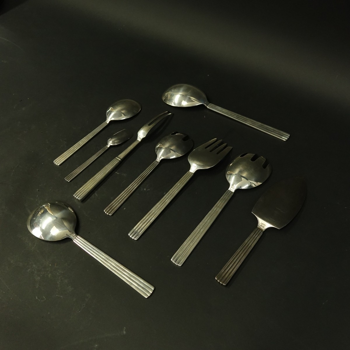 12 Georg Jensen Bernadotte Sterling Serving Pcs