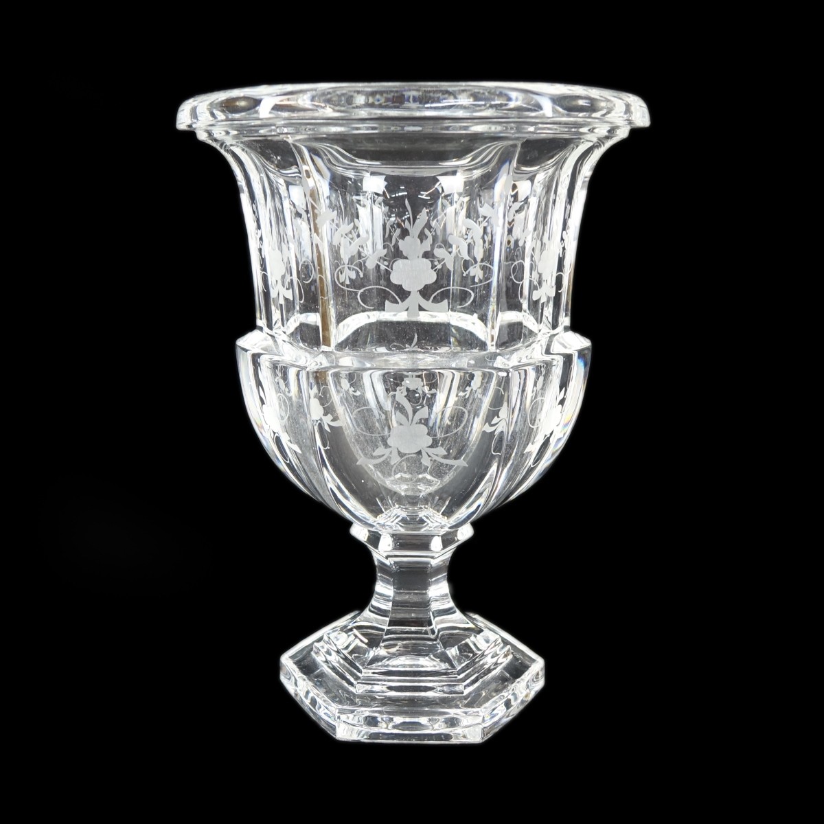 Tiffany & Co. Etched Crystal Urn