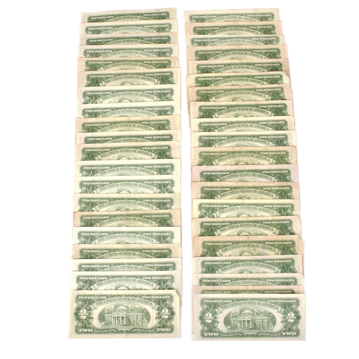 (40) US $2.00 Silver Certificates