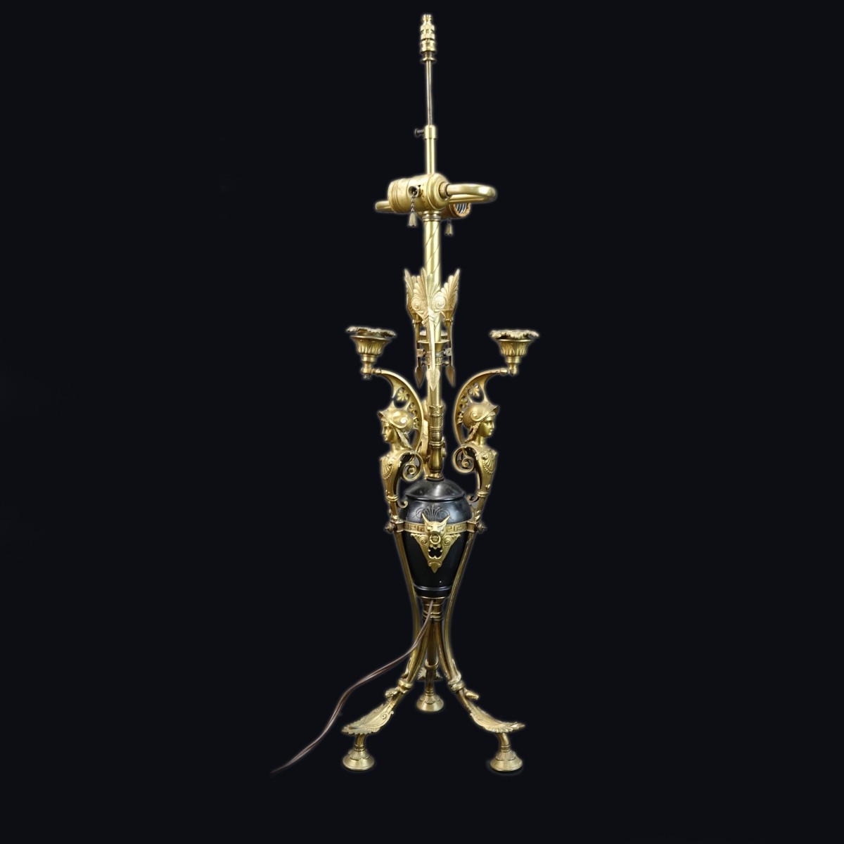 Antique Empire Style Bronze Lamp