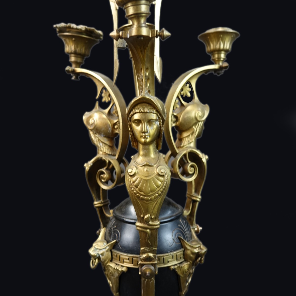 Antique Empire Style Bronze Lamp