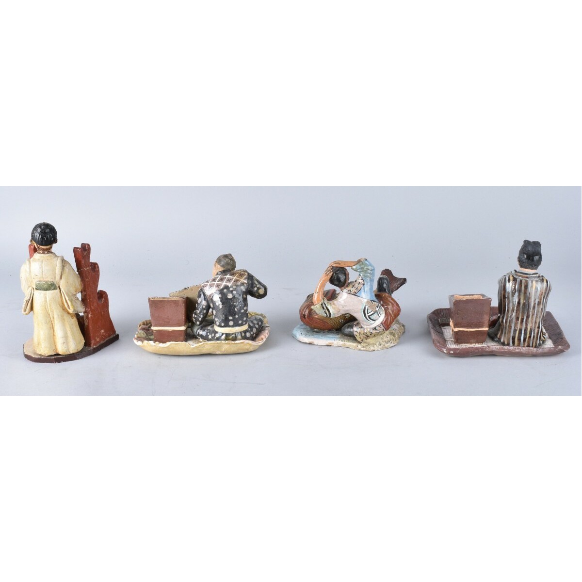 4 Vintage Japanese Pottery Figures