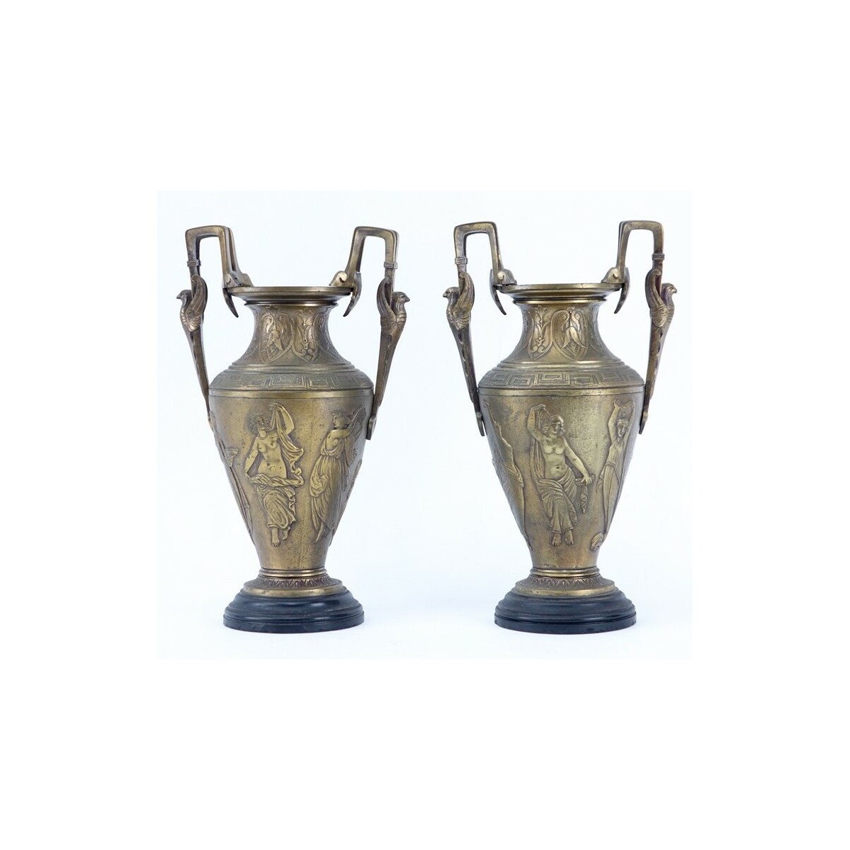 Pr Gilt Bronze Neoclassical Style Urns