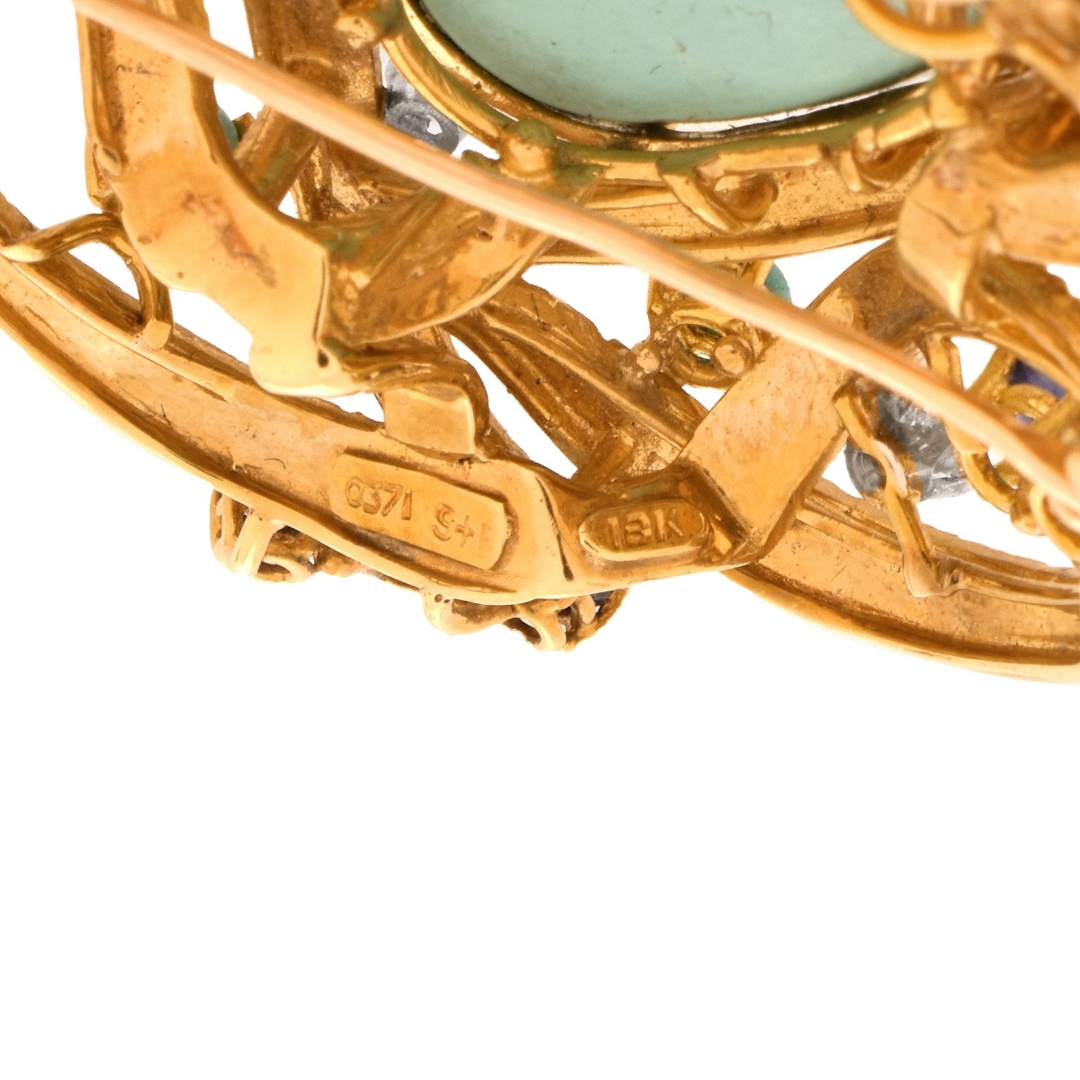 Spitzer & Furman Turquoise and 18K Brooch