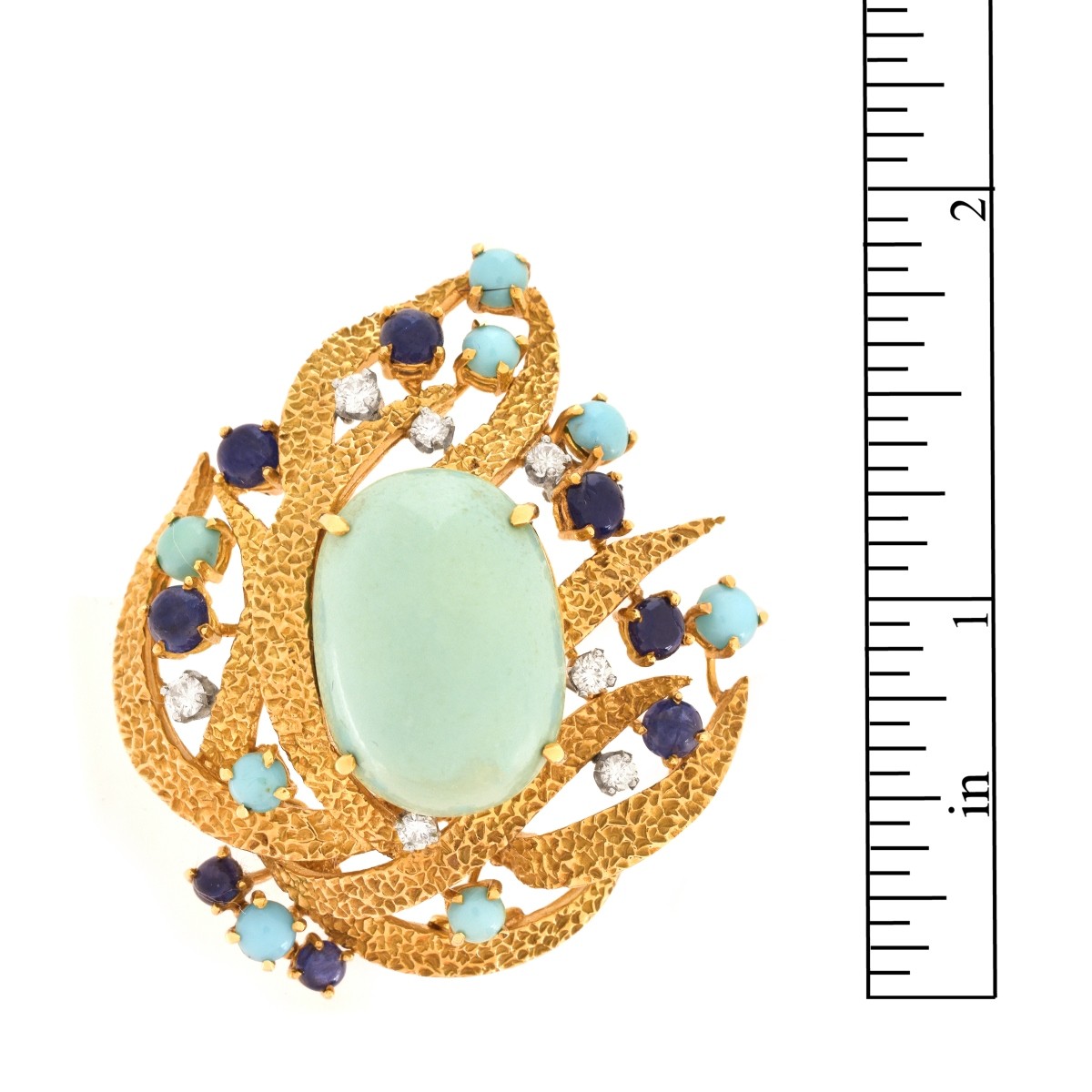 Spitzer & Furman Turquoise and 18K Brooch