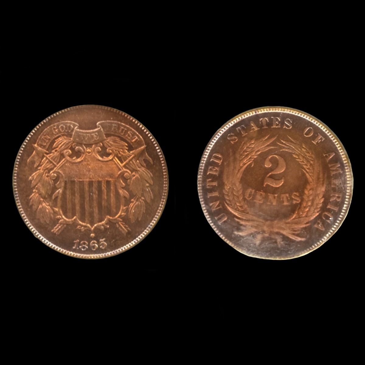 1865 US Shield Two Cent